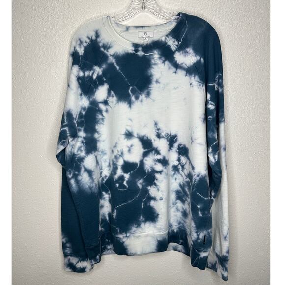 Adriano Goldschmied Dark Teal & Ivory Long Sleeve Tie Dye Sweatshirt XL - Picture 2 of 14